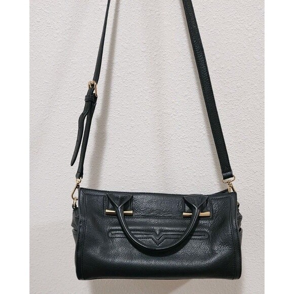 Vince Handbags - Vince Camuto Margi Leather Shoulder Bag color Black gold metal